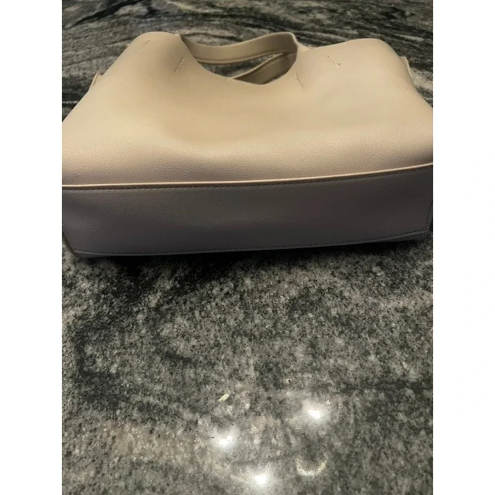 Colab Tote Bag Women Small Light Grey Vegan Leather Crossbody Minimalist